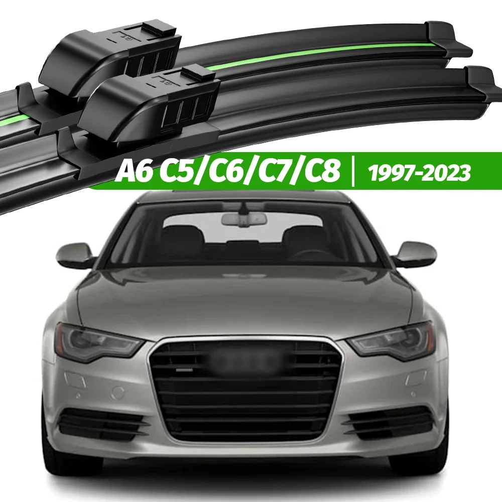 For Audi A6 C5 C6 C7 C8 1997-2023 2pcs Front Windshield Wiper Blades 2000 2006 2010 2012 2018 2019 Windscreen Window Accessories