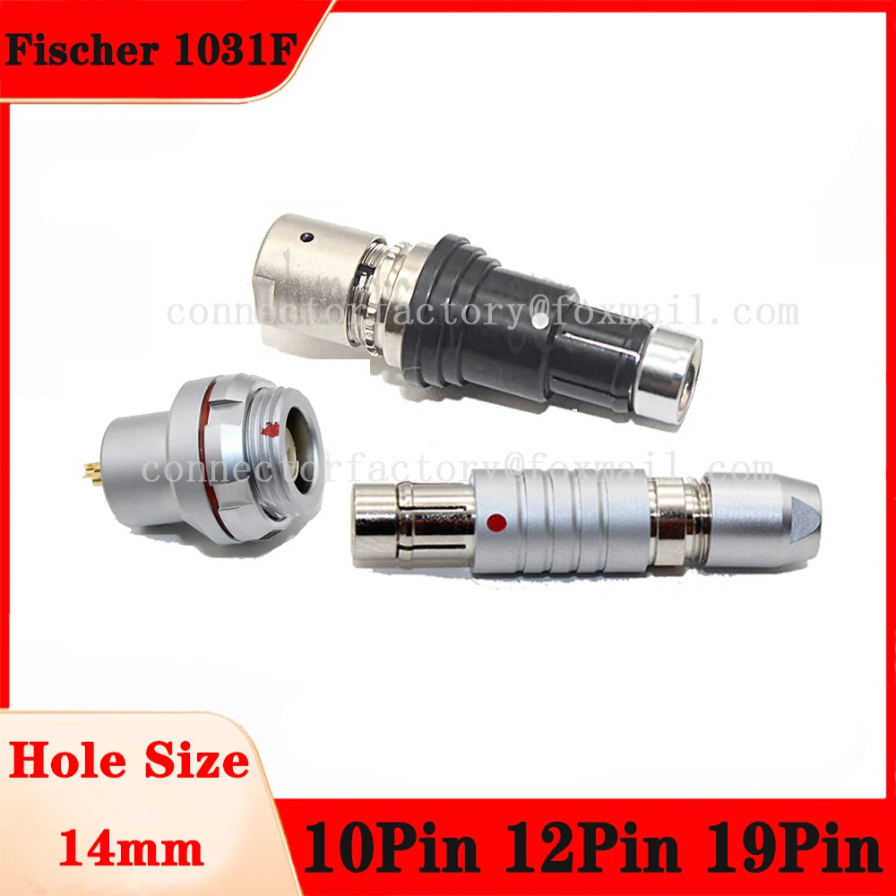 

Compatible Fischer 1031F M14 1.5F 10 12 19 Pin Short Push-pull Self-locking Plug Socket Half-moon Positioning Pin Connector