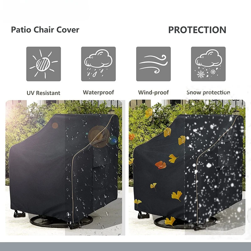 Rotary recliner cover Waterproof sunblock chair cover Oxford cloth outdoor chair cover Garden patio furniture cover