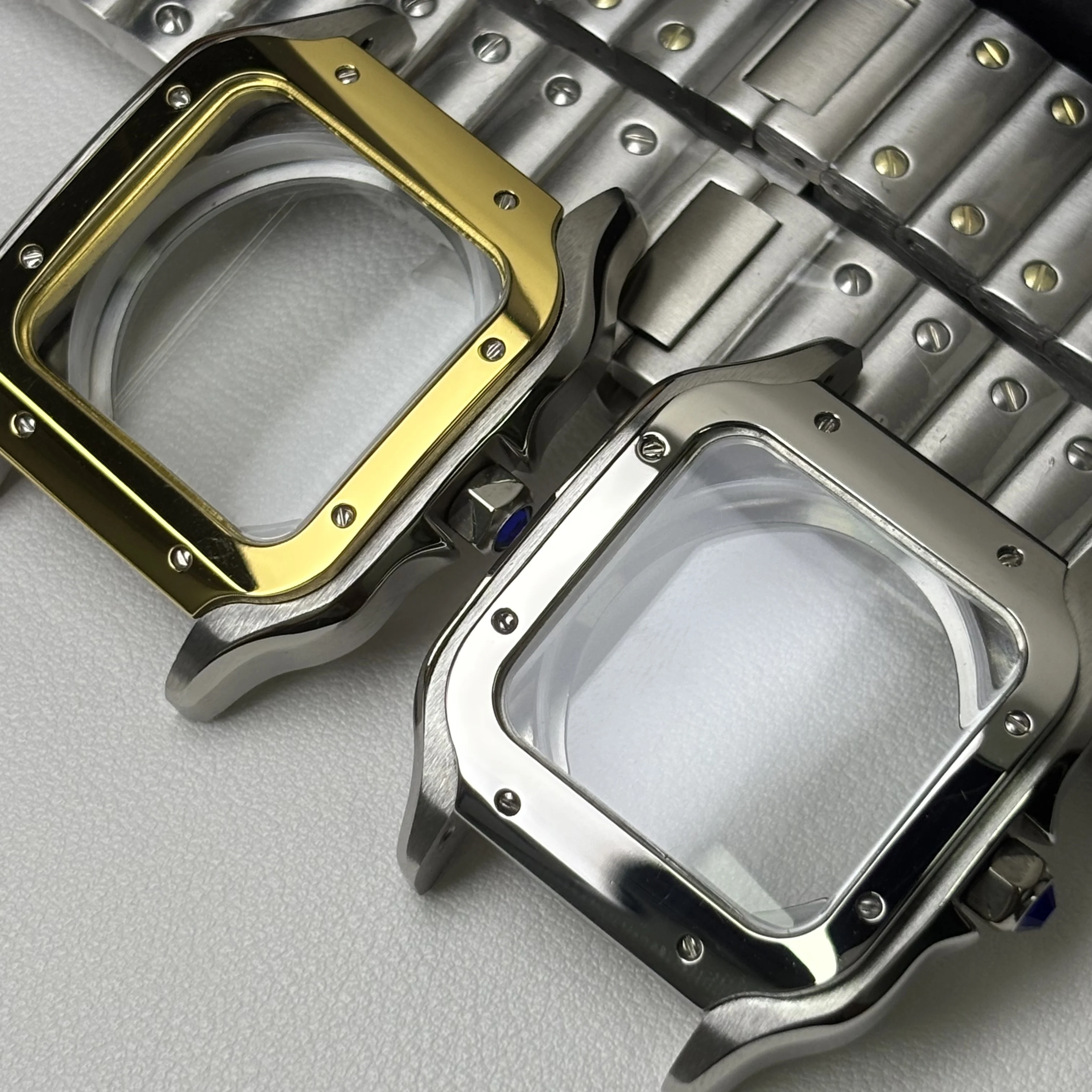 

38 мм квадратный корпус для часов NH35 металлический корпус аксессуары для часов чехол для мужских часов комплект для NH34/35/36 механизм, совместимый модный новый