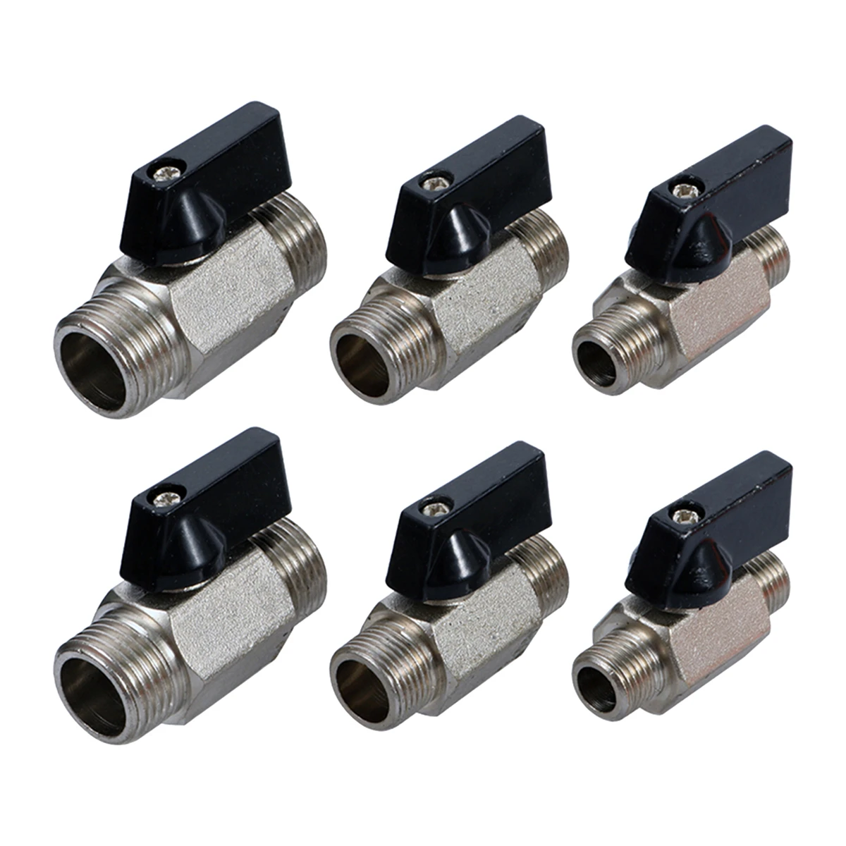 Short Handle Hexagonal Copper Nickel-Plated Valve 1/8