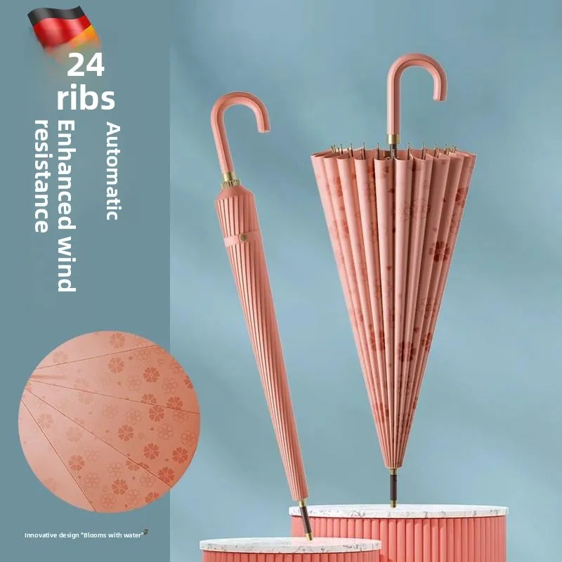 

Thiened Large Auatic Umbrella Proof Women's Sle Double Handle Bendable Sti Bla Glue Umbrella for Home Use