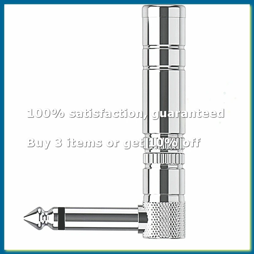6.35mm 90°Mono Metal Bend Plug Electric Guitar Microphone Connection Musical Instrument Access Plug Adapter-DT30