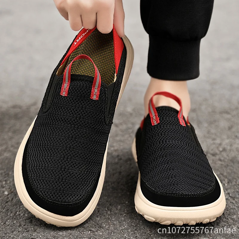 New Men's Summer New Single Shoes Lightweight Breathable Sports Mesh Shoes Casual Wear Resistant Cloth Shoes
