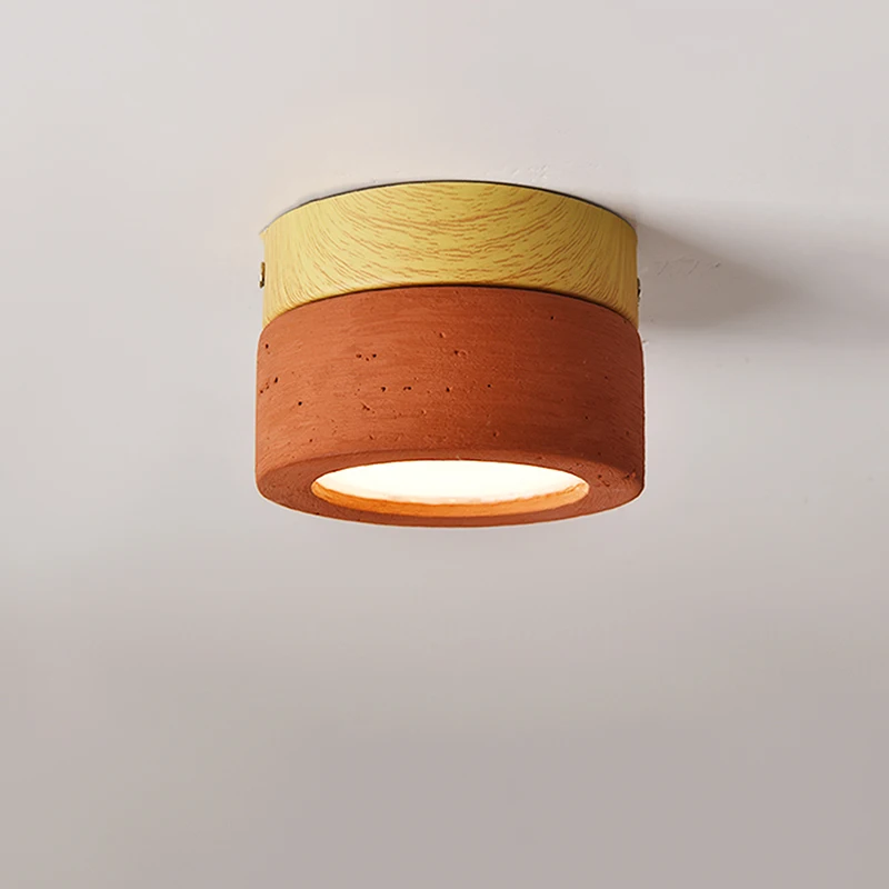 

Led7W Small Bedroom Coral Red Ambient Light Retro Style Theme Apartment Homestay Living Room Light Corridor Balcony Ceiling Lamp