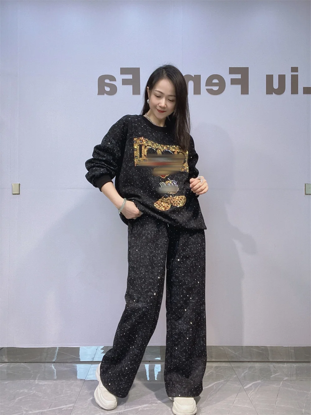 

Autumn Winter Large Size Casual Long Sve Sweatirt And Straight Leg Pants Tie Dye Set Women's Faionable Comfortable Ens...