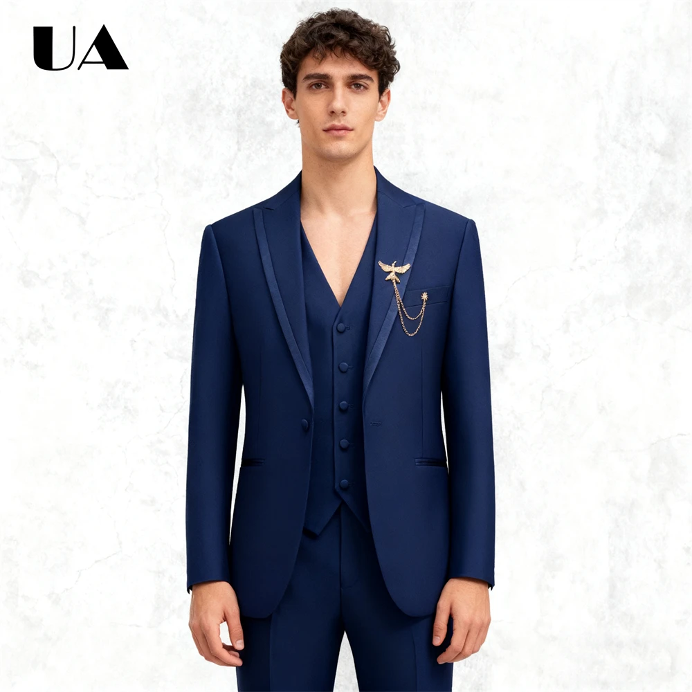 

Notched Lapel Three Piece Suit Set for Men, Formal Occasion Tuxedo Jacket Vest Pants XXS-7XL Plus Size Big Man Dresswear