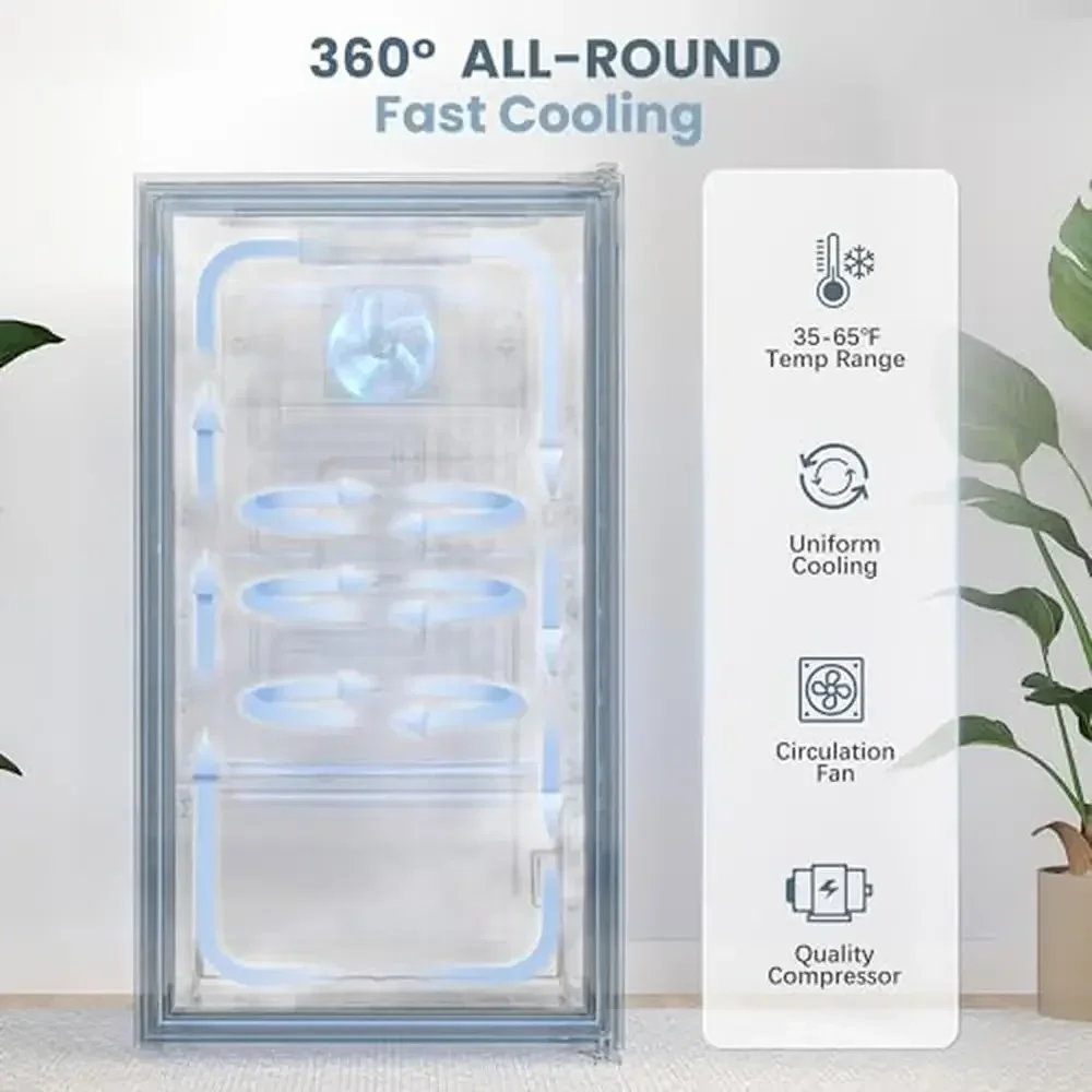 ثلاجة مشروبات بباب زجاجي 3.2 قدم مكعب. أرفف قابلة للتعديل عملية صامتة