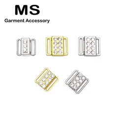 Bikini Connectors Rhinestone Buckles Front Hook Bra Closure Clips Nickel-free Quick-release Lingerie Fasteners Swimsuit Hardware