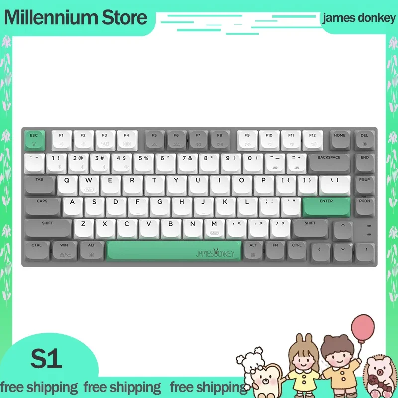 

James donke S1 Mechanical Keyboard Custom Wireless Bluetooth Keyboard Aluminium Alloy 3mode Hot Swap Office Gasket Game Keyboard