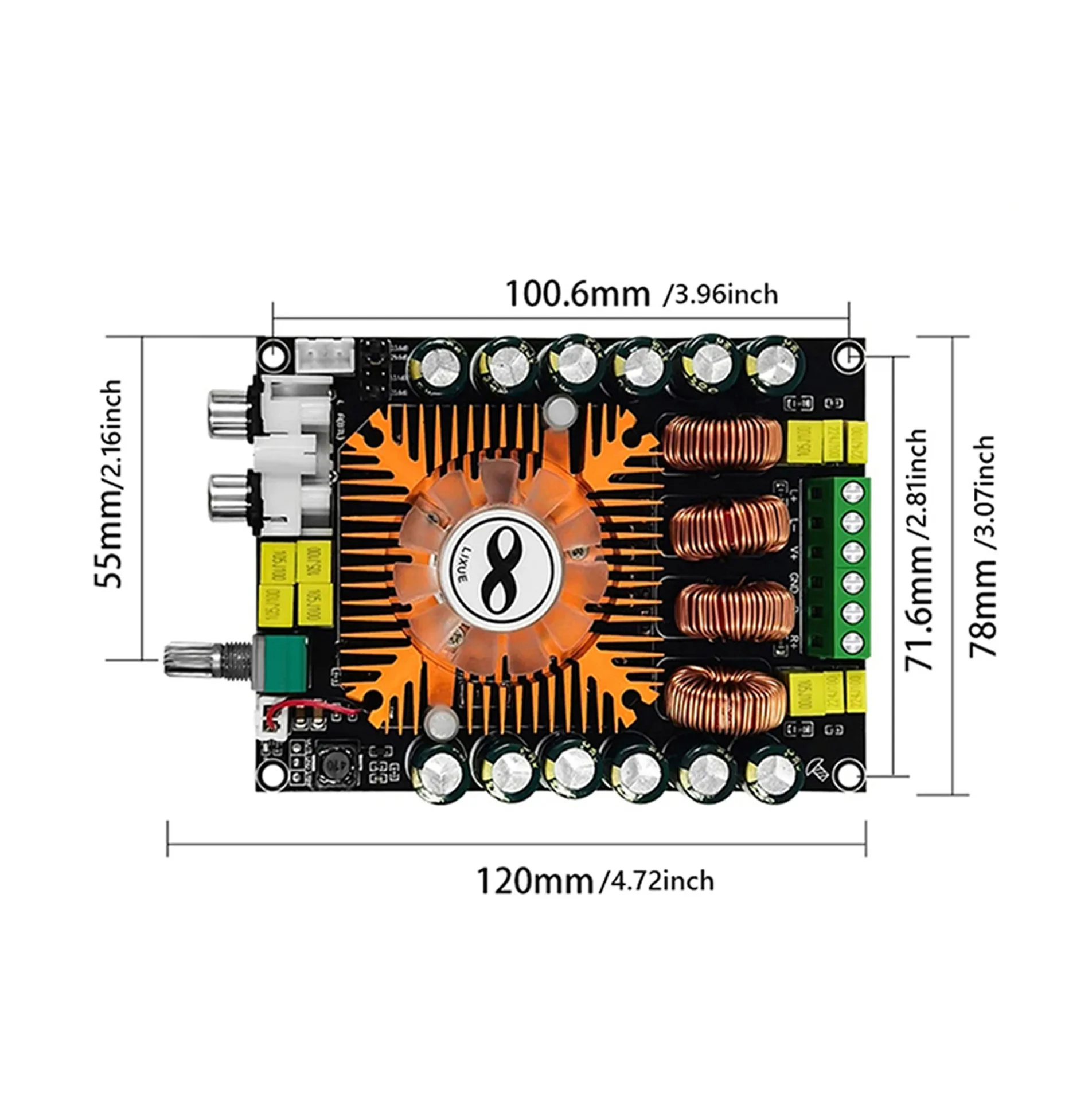 TDA7498E High-power digital amplifier board 2.0HIFI stereo 160W*2 supports BTL220W - view 3