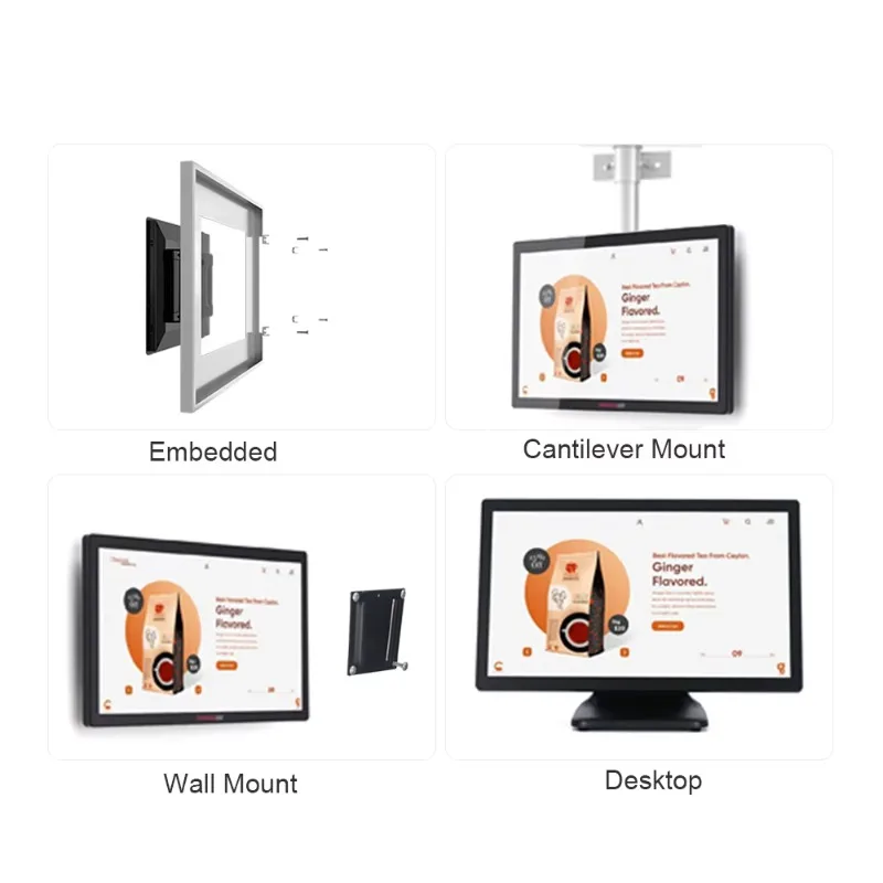 2026 OEM ODM Full Size 15 15.6 17 17.3 21.5 Inch All In One Touch Screen Point Of Sale System Windows Android POS Hardware