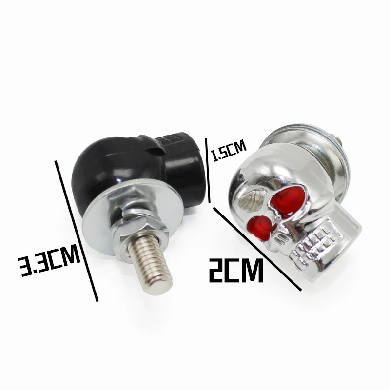 

2pcs Motorcycle Skull License Plate Frame Bolts Screw License Plate Frame Bolts Easy and convenient installation