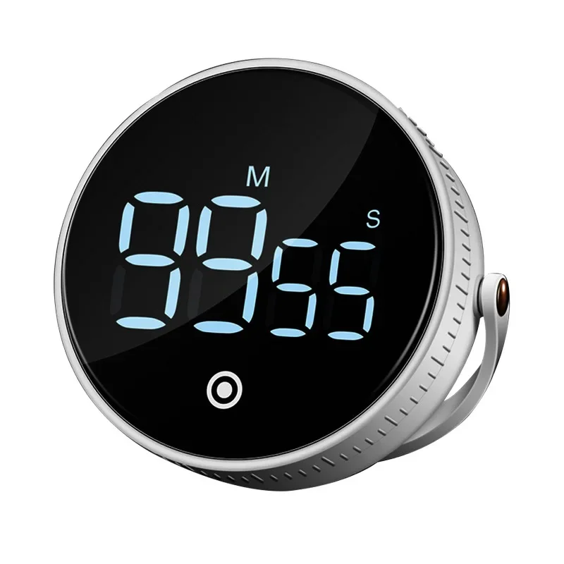 Simple Style Round Rotary Adjustable Digital Kitchen Timer Magnetic Mute LED Display Kitchen Timer for Cooking