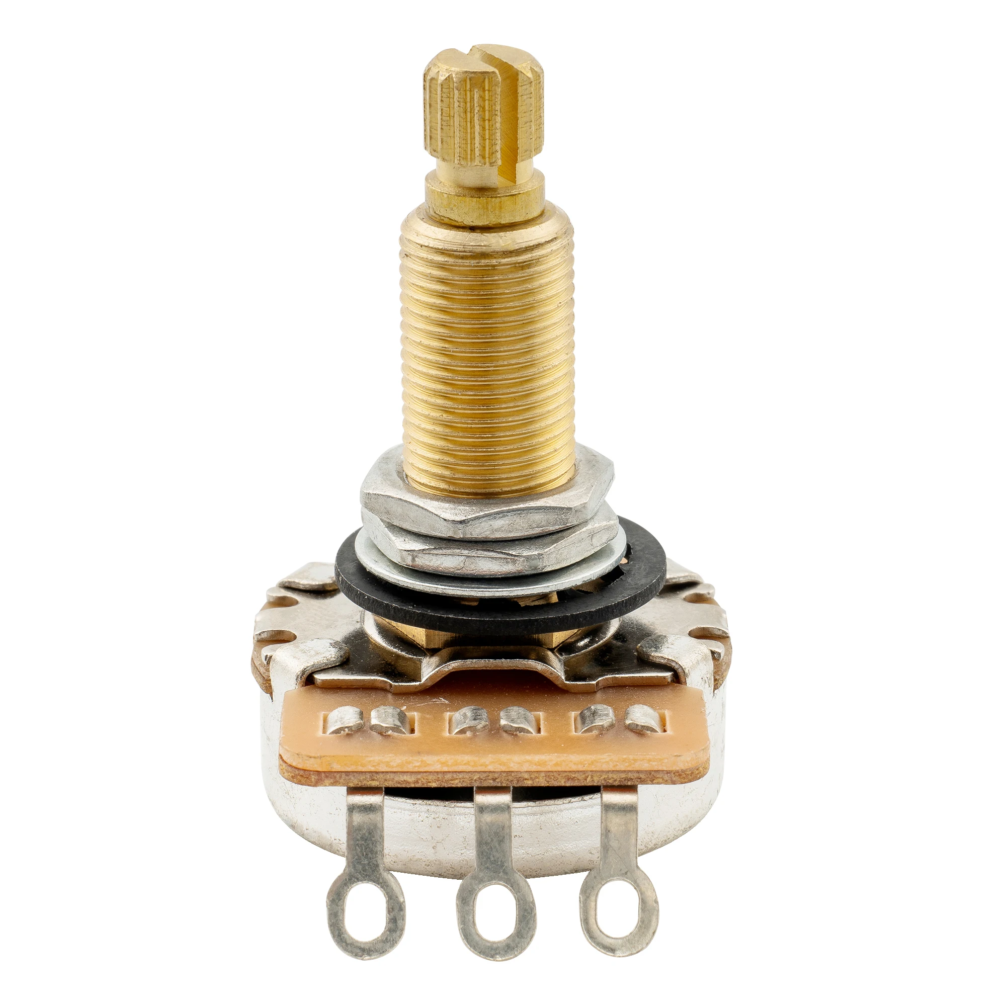 Musiclily Pro HD A500K/B500K/A1M Vollmessing Metrischer Grob-Gewinde 18-Spline Split Long Shaft Pot Audio Taper Linear Taper Potentiometer – Detail 11
