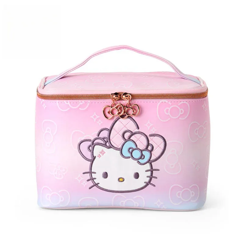 

Sanrio Hello Kitty косметичка большой ручной емкости с вышивкой для хранения макияжа дорожная портативная водонепроницаемая сумка подарки