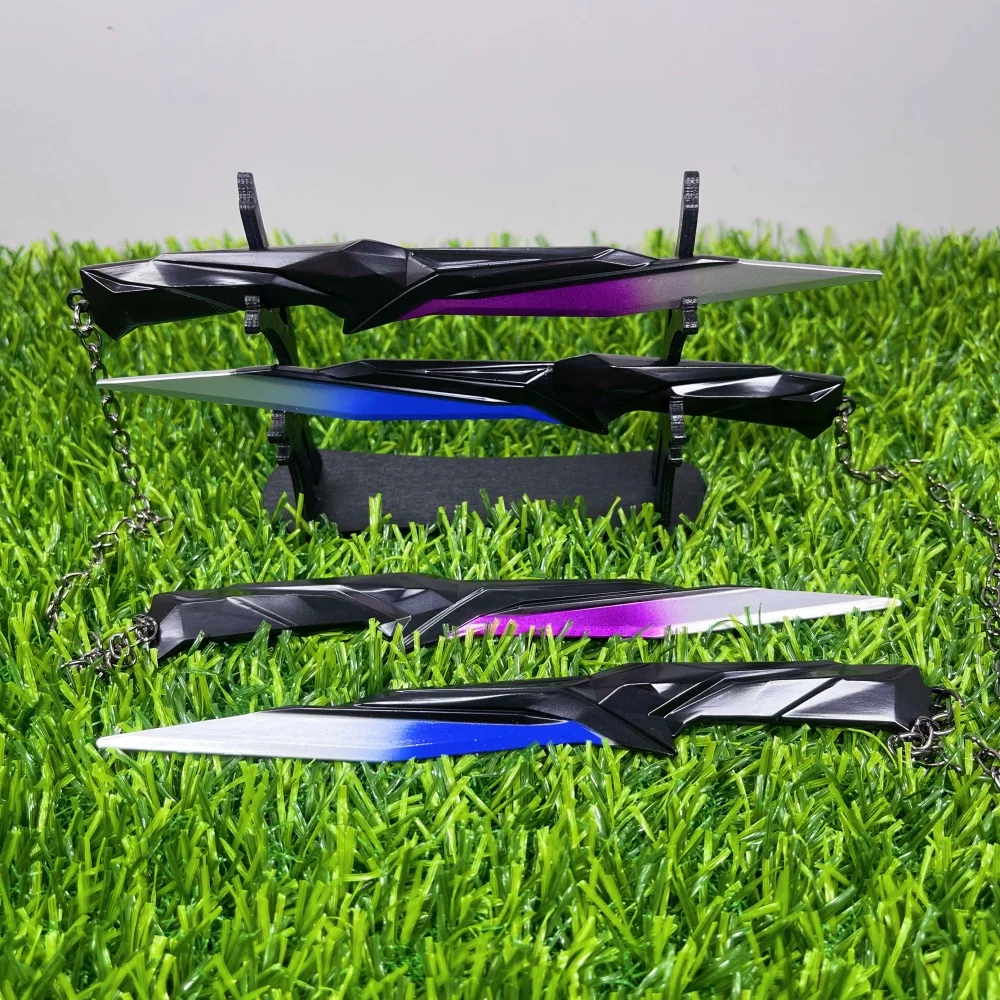 6.3inch 2pc Valorant Katana Steel Ninja Knife Blade Anime Cosplay Prop Sword Metal Real Size Japanese Katana Samurai Sabre Toy