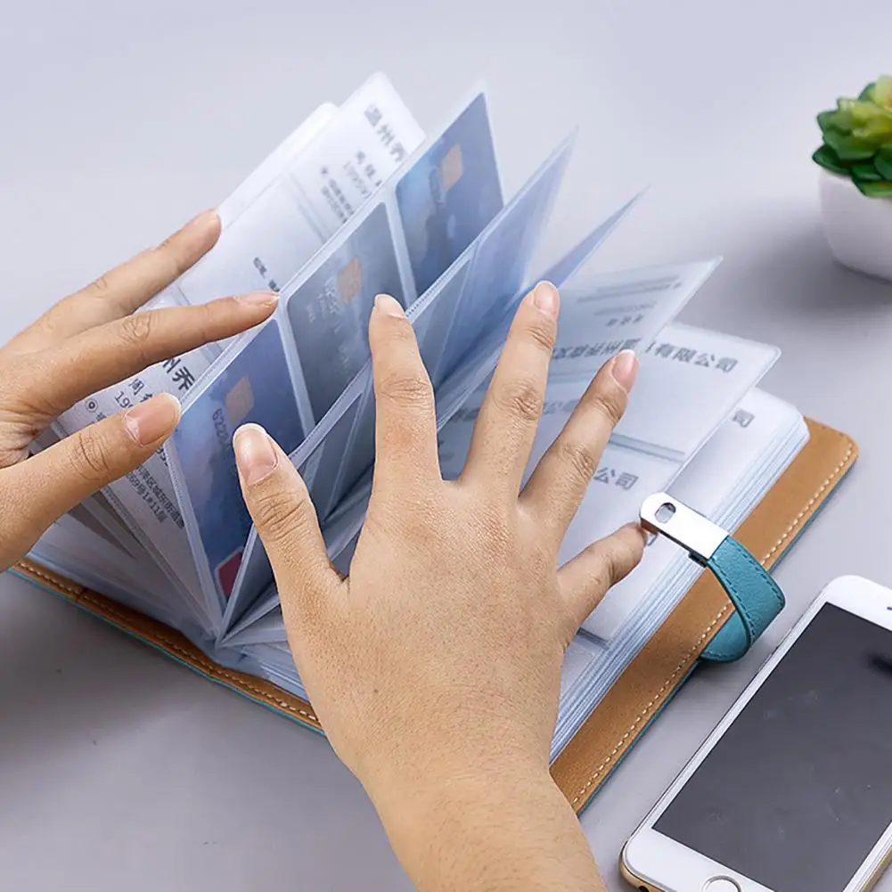 合成皮革の名刺ホルダー,オフィスカードのオーガナイザー,名刺帳,クレジットカード保護,120スロット