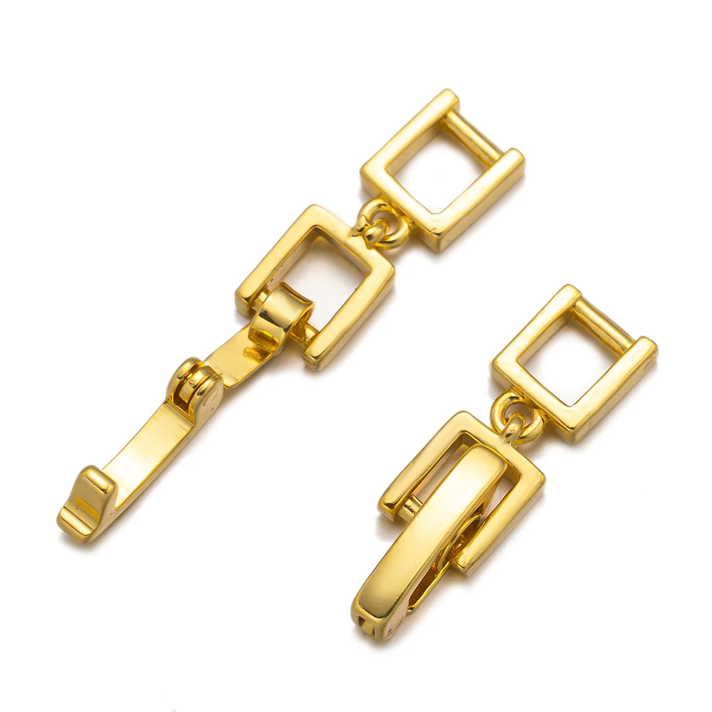 5pcs White Gold Plated Cubic Zirconia Necklace Bracelet Extenders Clasp Closures for DIY Jewelry Watch Band Making Supplies