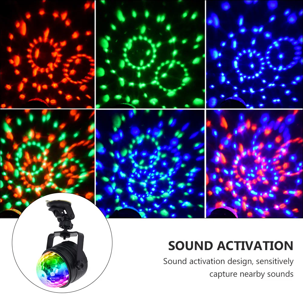 USB ديسكو الكرة ضوء إحترافي 9W الصوت المنشط ضوء حفلة ملونة لخيمة سقف السيارة عيد الميلاد الشكر السنة الجديدة #4