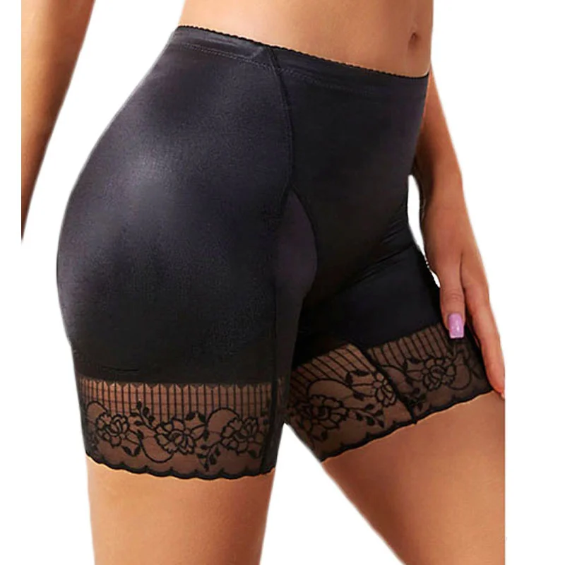 Dimmkof Lace Jacquard Hip Enhancer Body Shaper Panties Padded Shapewear Panties Mesh Breathable Shorts Butt Lifter Padded Briefs