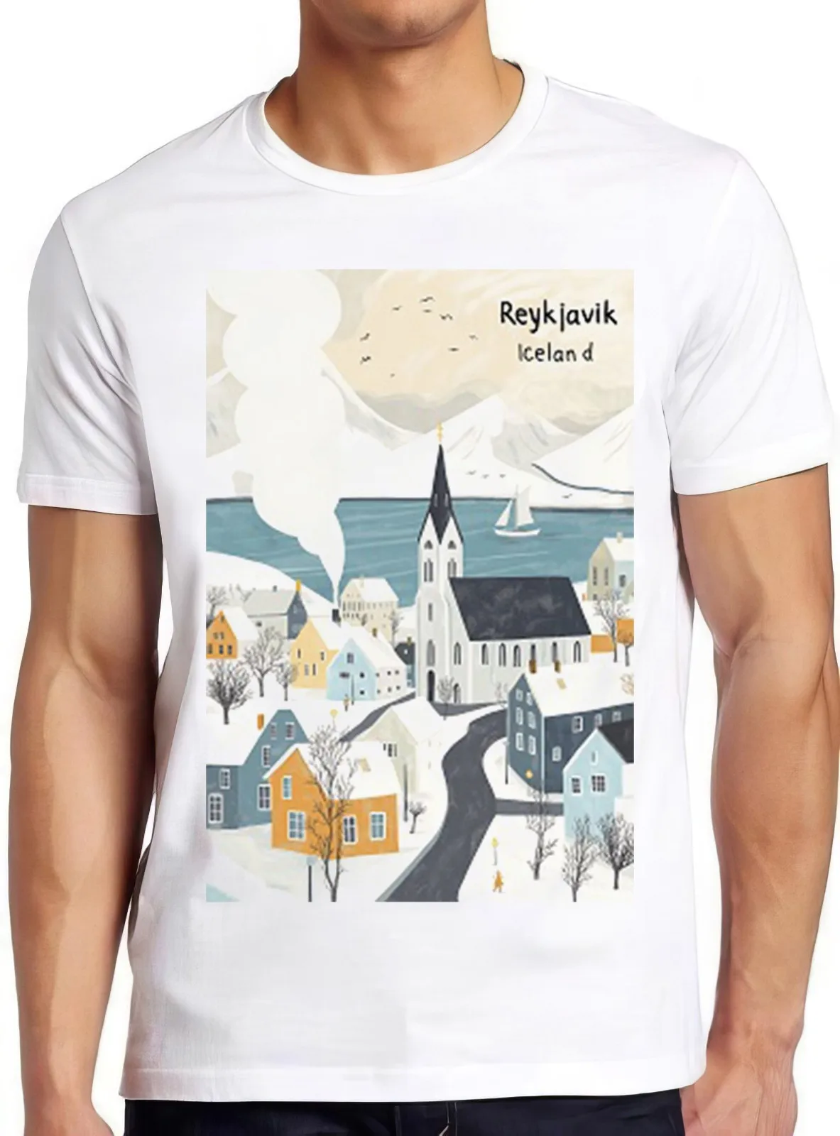 Reykjavik Iceland Travel Poster Meme Funny Style Funny Gift Tee T Shirt 2506