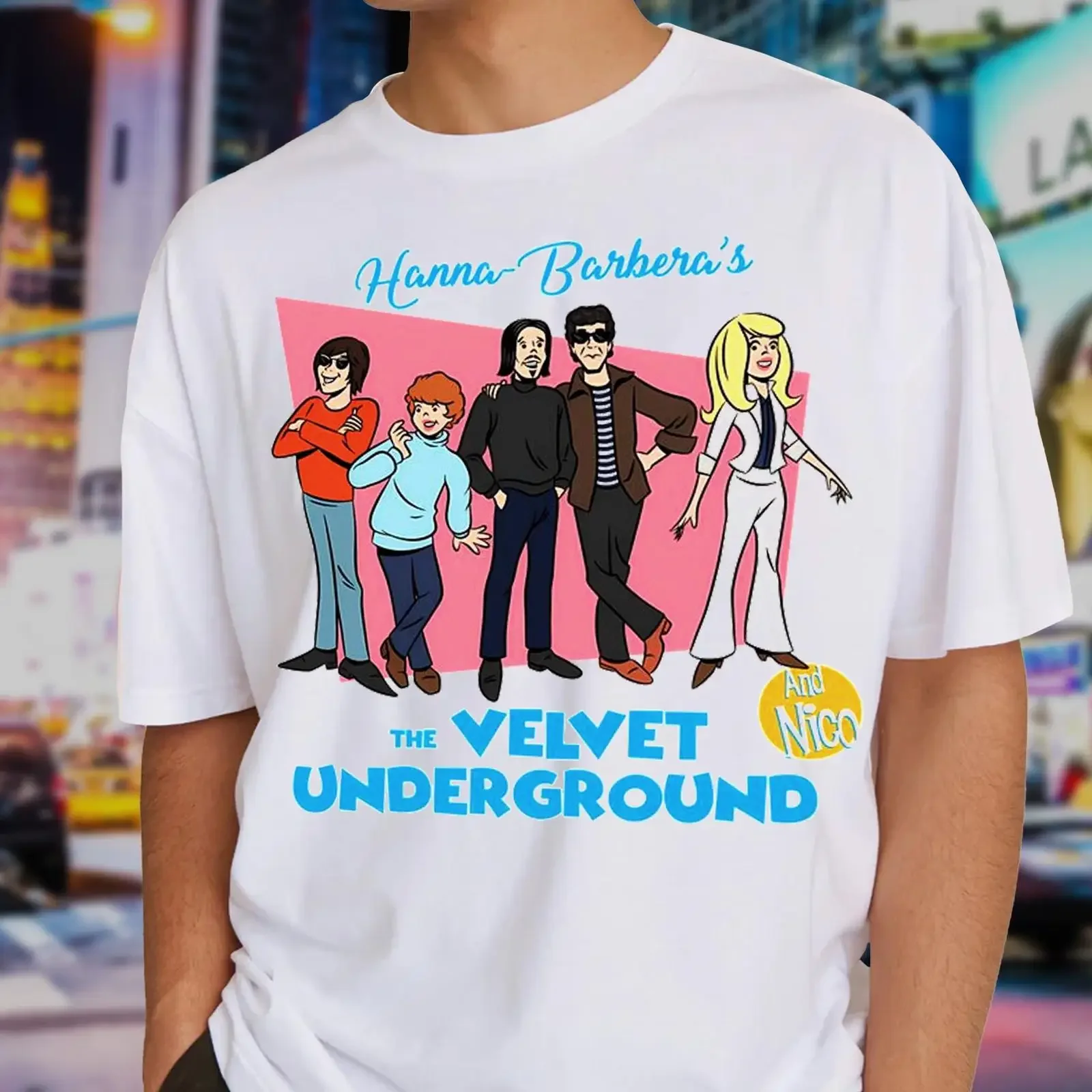 Camiseta Vintage de Hanna Barbera The Velvet Underground Nico, Estilo Retro de los Años 60, Música Rock, Lou Reed, Ropa Casual Urbana, Lavado Vintage