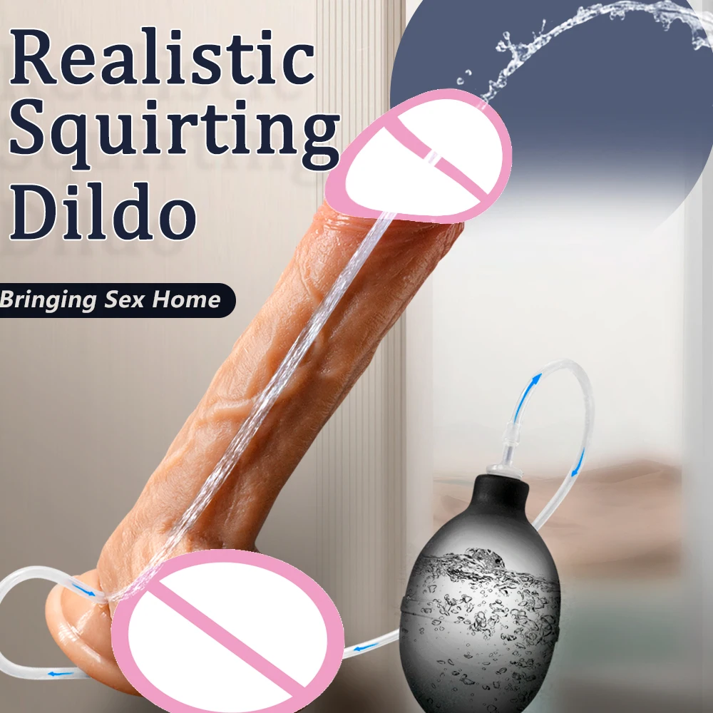 Realistic Water Spray Dildo For Women Powerful Spray Water Silicone with Suction Cup Penis G-Spot Vagina Adult Sex Toys Big Dick