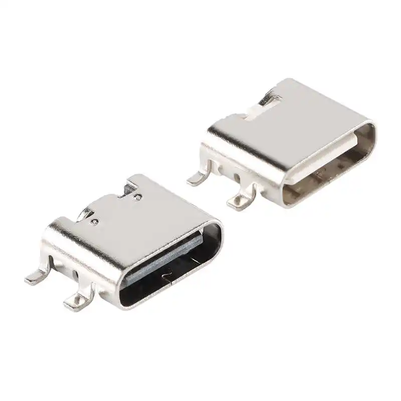 USB Type-C 6P female surface-mount four-pin full-solder 6P simple high-current fast-charging socket USB connector