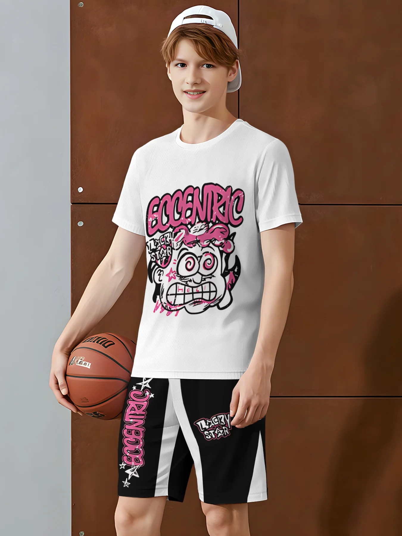 

2026 Summer New Men's Short-Sleeved Shorts Set with 3D Digital Printing - Street Casual Fashion Comfortable and Soft