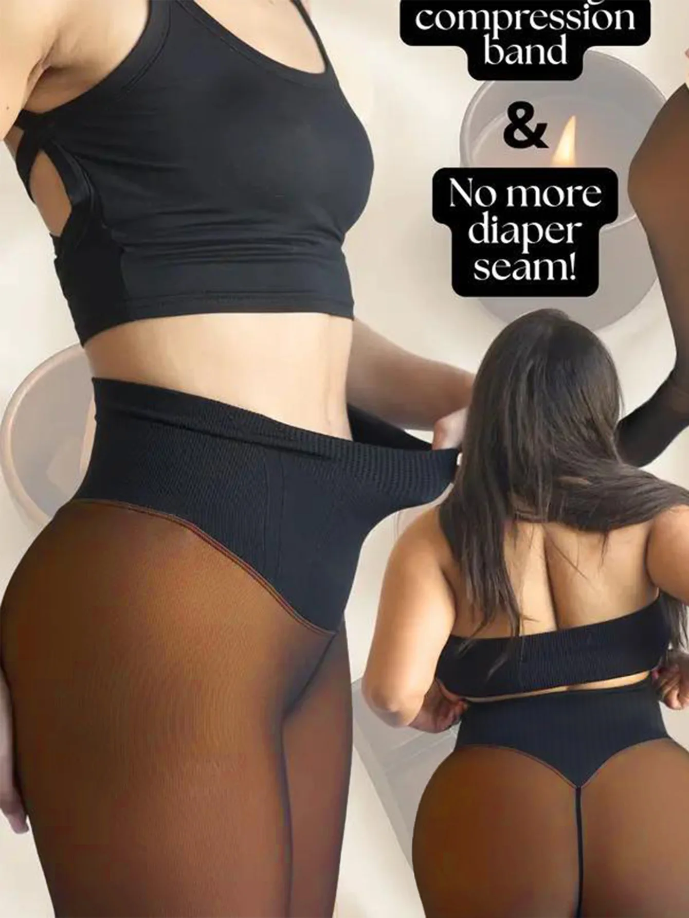 High Waisted Fleece Lined Transparent Skinny Pants Sugar Brown Honey Color Tights Butt Lifting Thermolactyl Pants Women Leggings