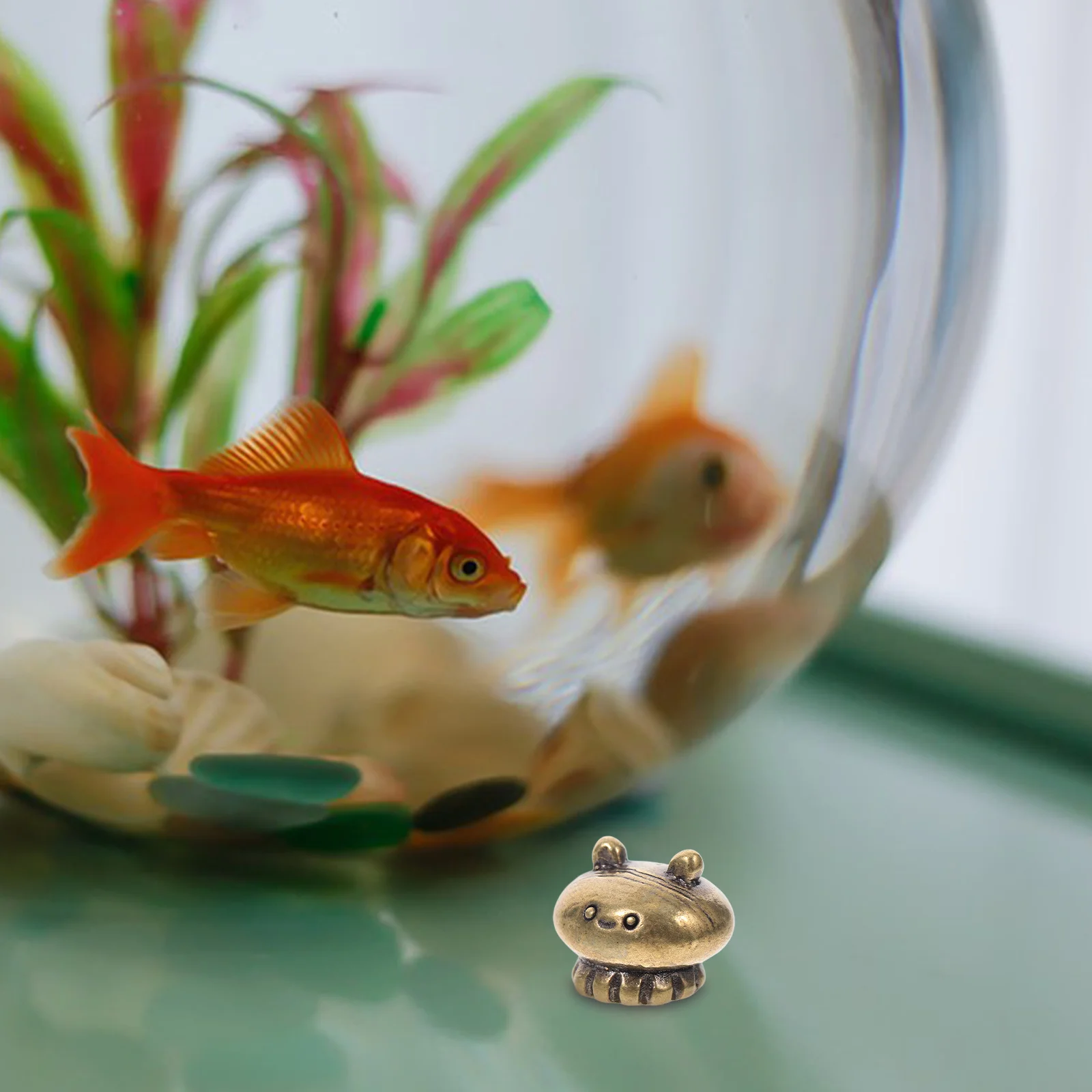 

Brass Jellyfish Statue For Aquarium Decor Ocean Room Fish Tank Ornament Miniature Sculpture Handcrafted Animal Decorative