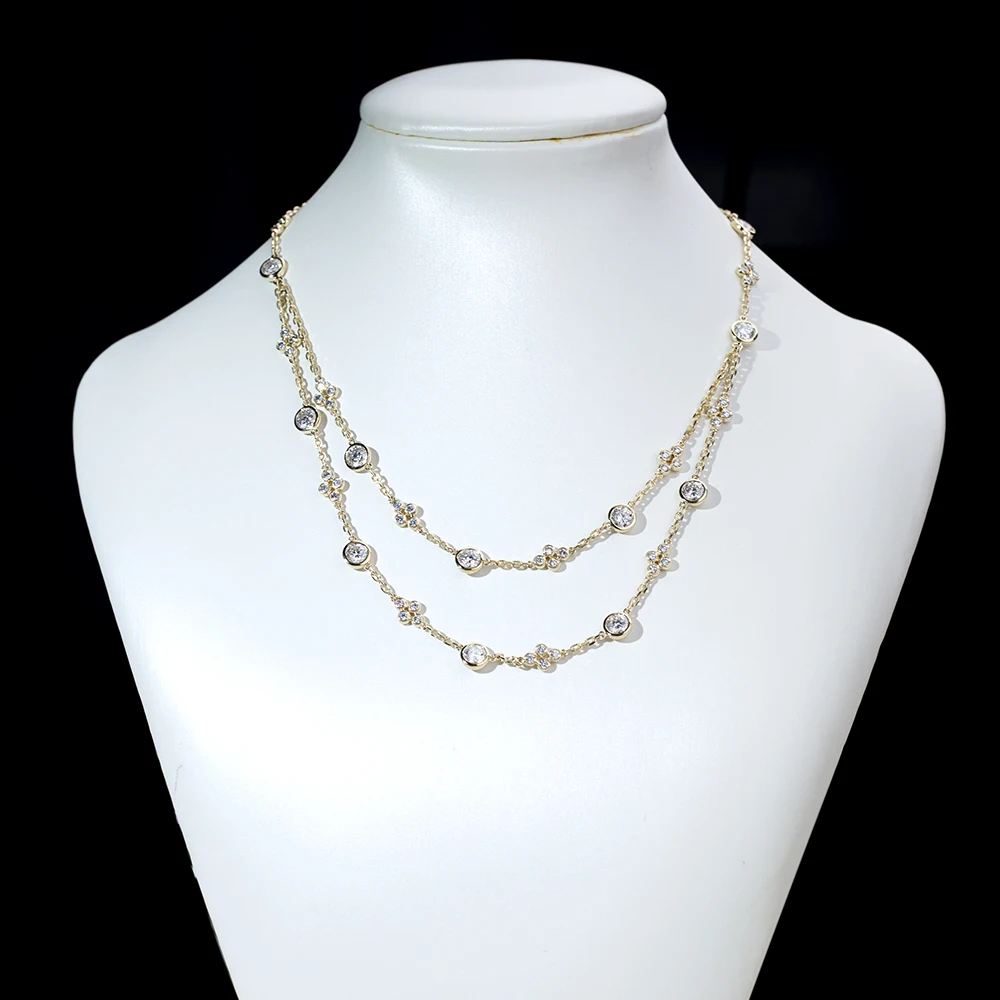 Mishang Jewelry 14K 18K Soild  Luxury Lab Grown Diamond Jewelry DEF Factory Price Good Quality Custom Necklace MSN-839