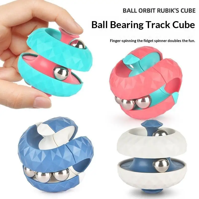 Creative 3D Orbit Ball Cube Fidget Toy Rotating Bead Stress Relief Puzzle for Adults Kids ADHD Anxiety Relief