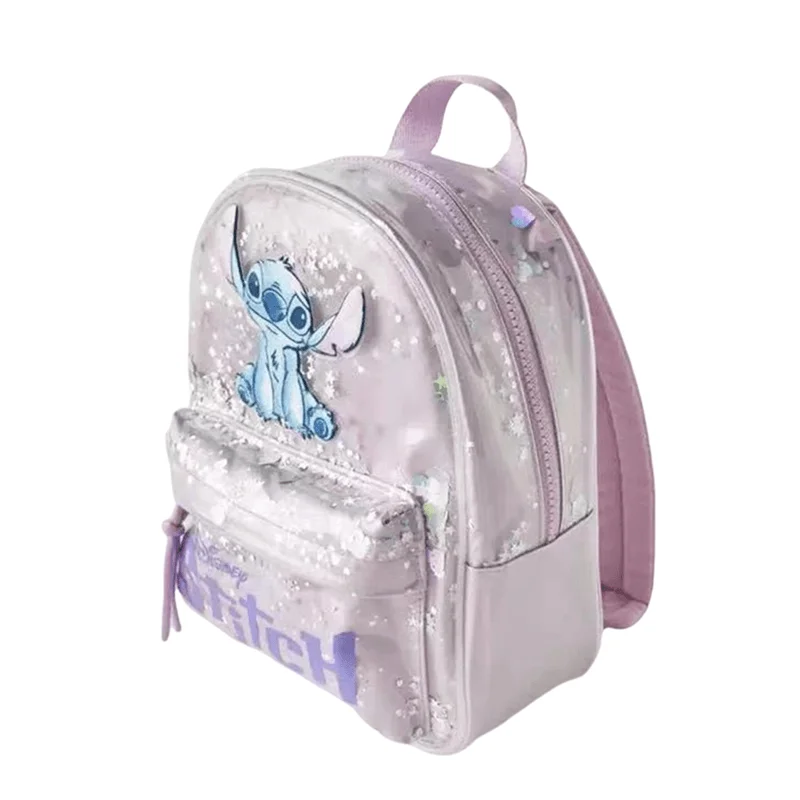 Disney Stitch Backpack Cute Cartoon Shiny Large Capacity Schoolbag Fashion Go To School Travel Knapsack Girl&Child Holiday Gifts