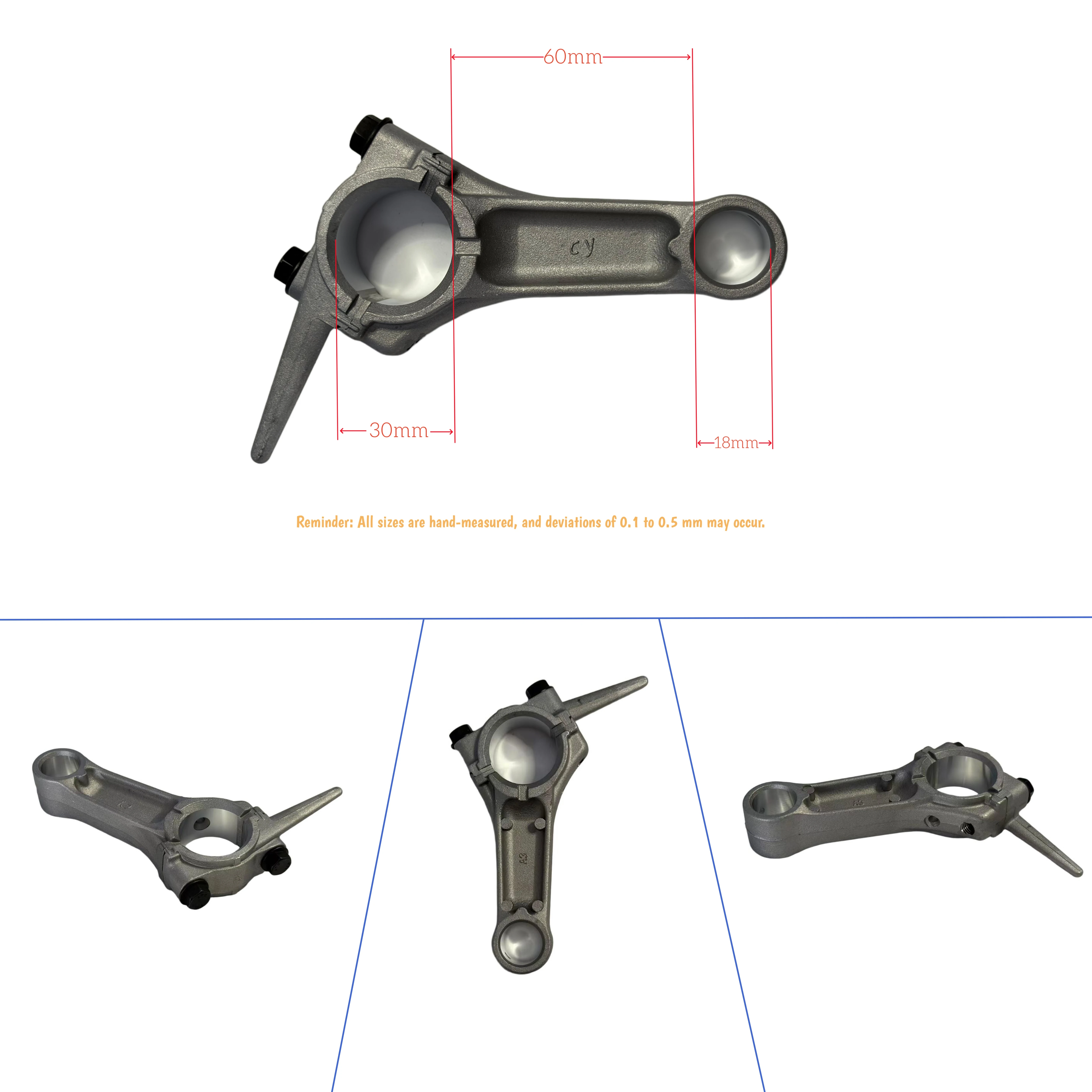 Crankcase, Piston, Piston Ring & Connecting Rod Kit for 168F 5.5HP GX160 Gas Generator