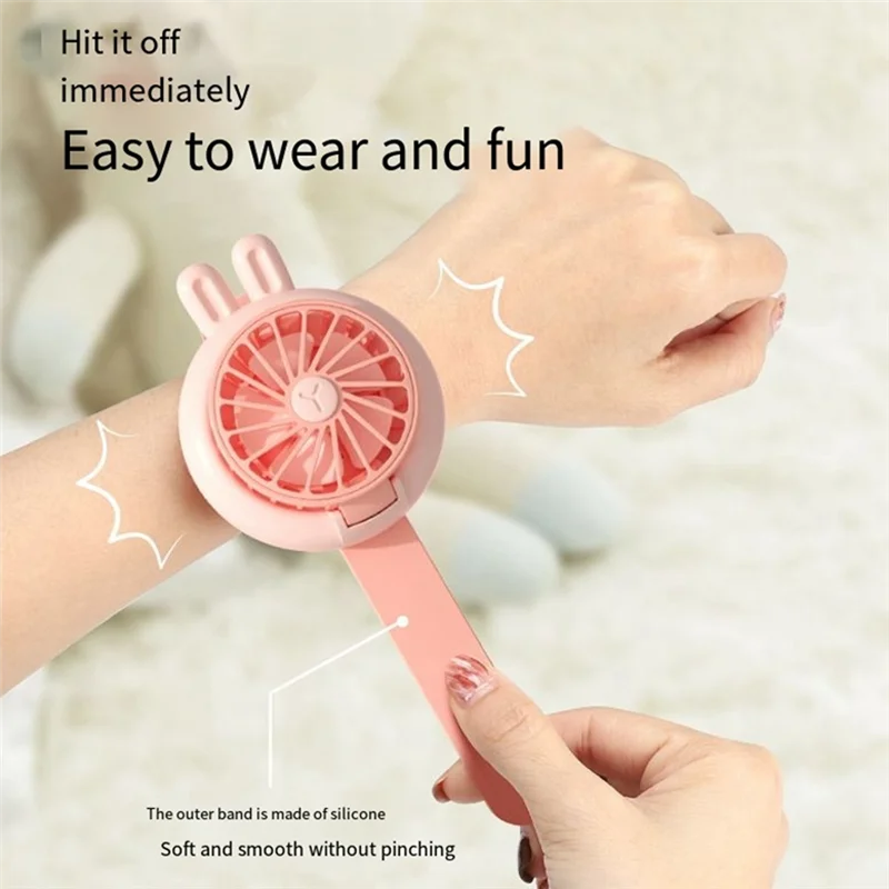 Wristband Fan 300Mah Kids Mini Wristband Multifunction Portable With Breathing Light Watch Model Fan, Easy Install Purple-Y41A