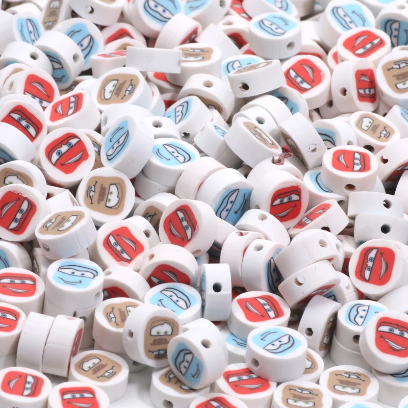 20pcs Cartoon Smiling Face Polymer Clay Beads For Making Bracelet Necklace Phone Chain Loose Spacer Bead Jewelry Diy Accessories