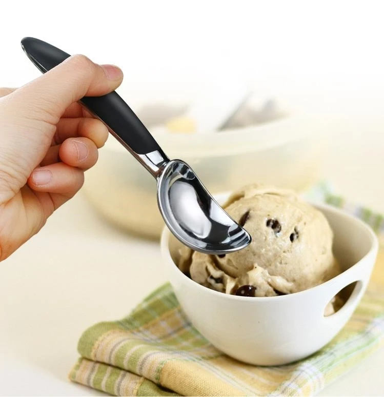 50pcs/lot Spoons Chef Ice Cream Scoop with Comfortable Handle Professional Heavy Duty Sturdy Scooper Premium Kitchen Tools ni172