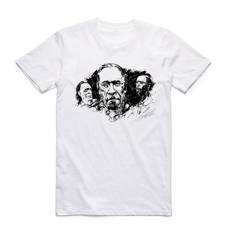 

2019 S-XXX Men Women The Charles Bukowski T-shirt Short sleeve O-Neck Harajuku Vintage Book Literary Poet Literature Cool Tshirt