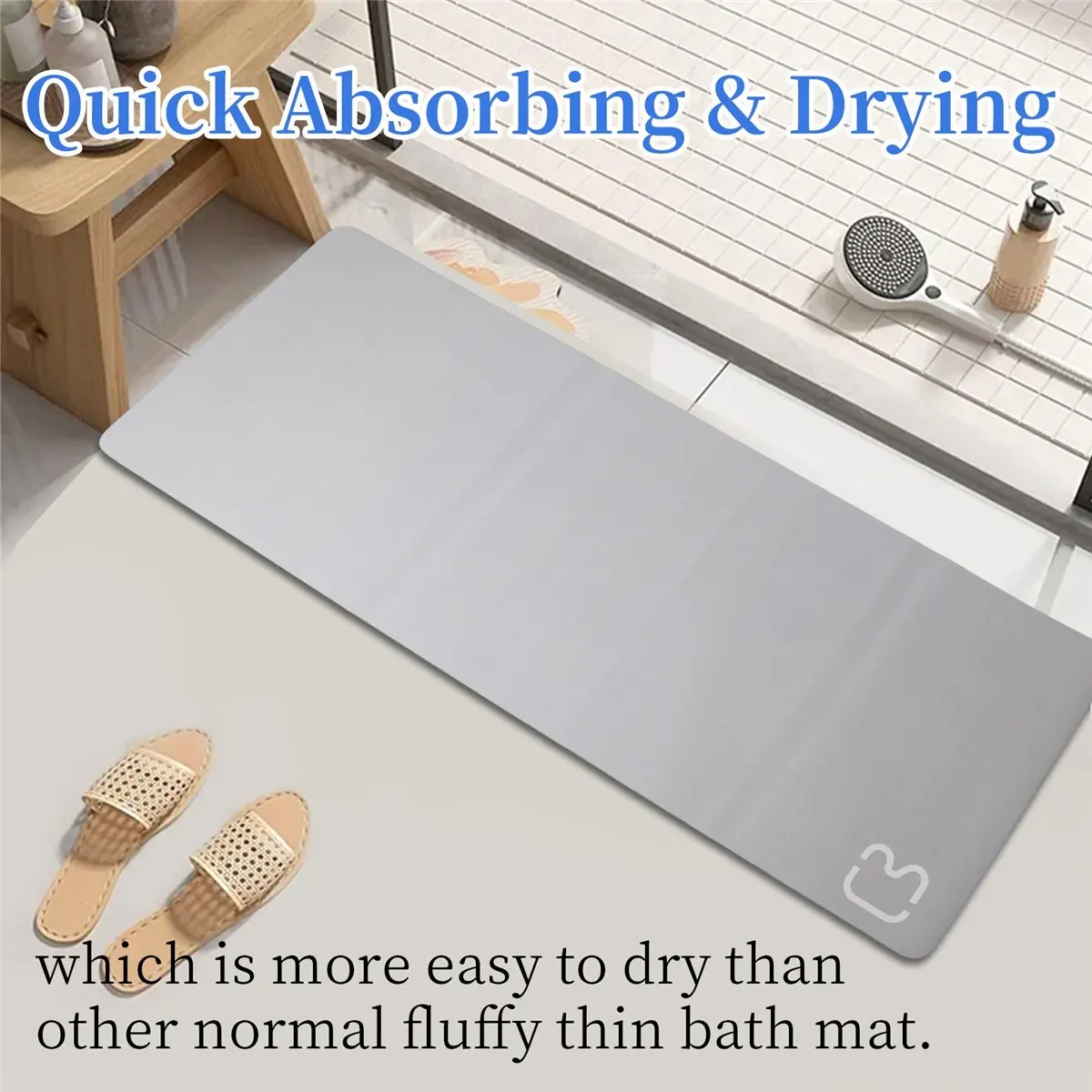 Goodprice Bathroom Anti-Slip Mat Diatom Mud Absorbent Pad Nordic Style Toilet Floor Mat Soft Diatomite Bathroom Toilet Carpet