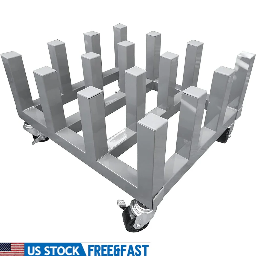 

Heavy Duty Media Roll Mover Storage Cart Rack 16 Rolls Durable Metal Mobile Design with Heavy Duty Square Tube Construction