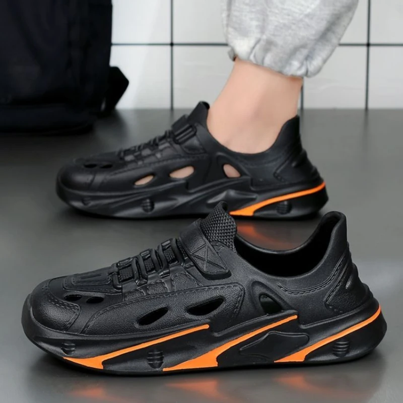 

Мужская обувь с закрытым носком, уличная пляжная обувь, Новое поступление, распродажа, дизайн, 2025 г., повседневные японские полые мужские сандалии из ЭВА