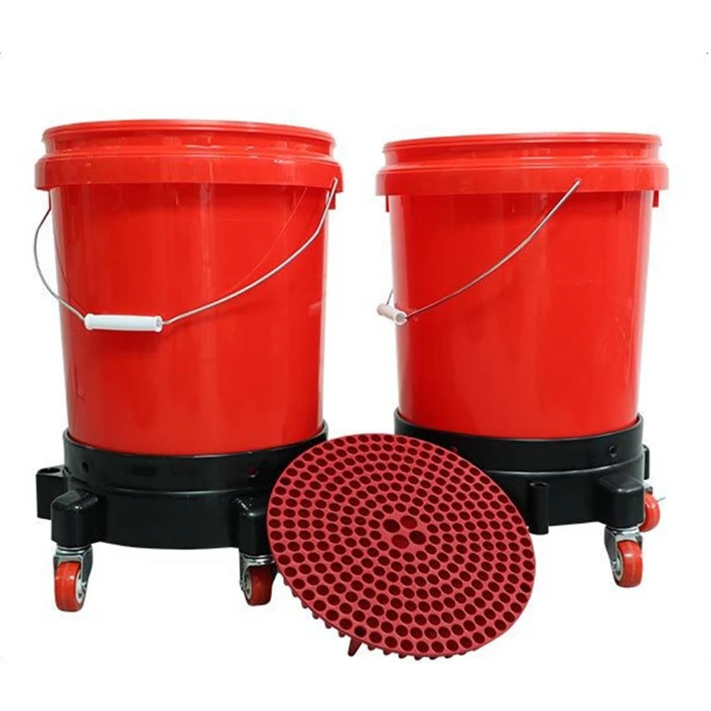 Bucket Dolly With Wheels For Car Washing Removable Rolling Bucket Tool With 360 Degree Swivel Caster Auto Detailing Accessories