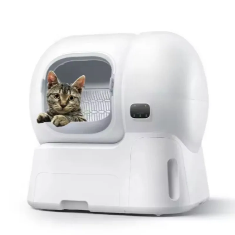 

106L ultra large intelligent cat toilet fully automatic sand replenishment bin electric cat litter box machine 110V US British