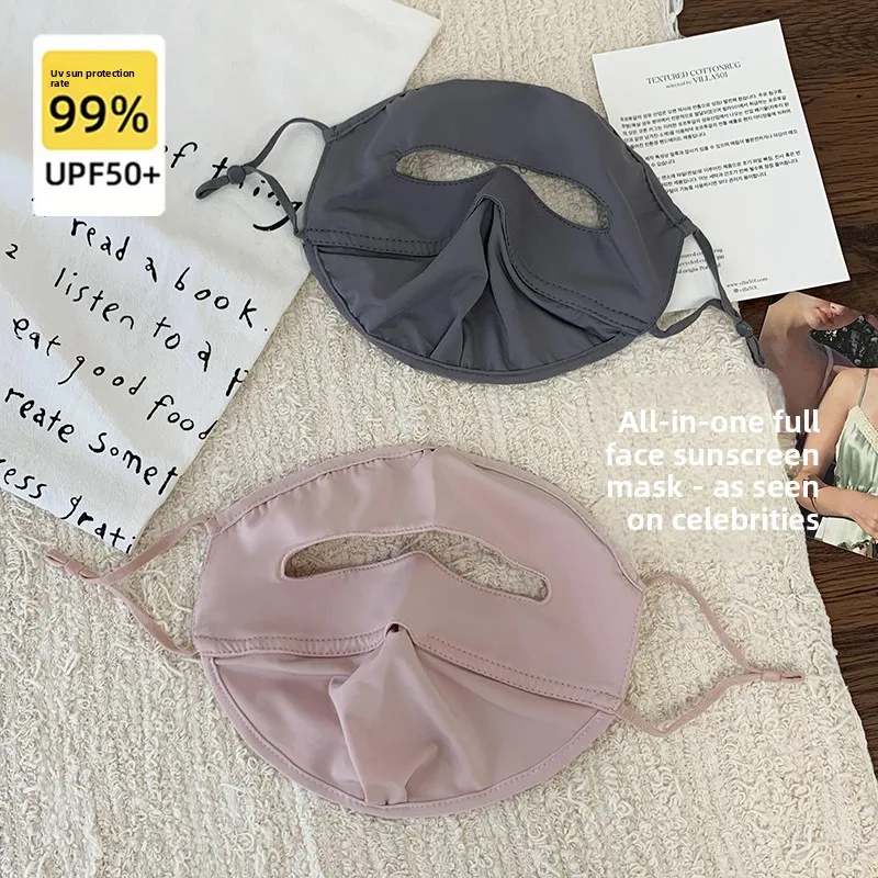 

Солнцезащитная маска для женщин с защитой от ультрафиолета UPF50+ для всего лица, летняя высокоэффективная защитная маска для лица от УФ-излучения