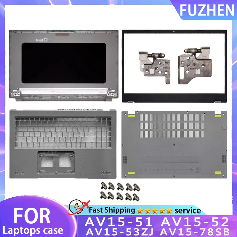 

New For Acer Aspire AV15-51 AV15-52 AV15-53ZJ AV15-78SB Laptop LCD Back Cover Front Bezel Palmrest Bottom Case Hinge Gray