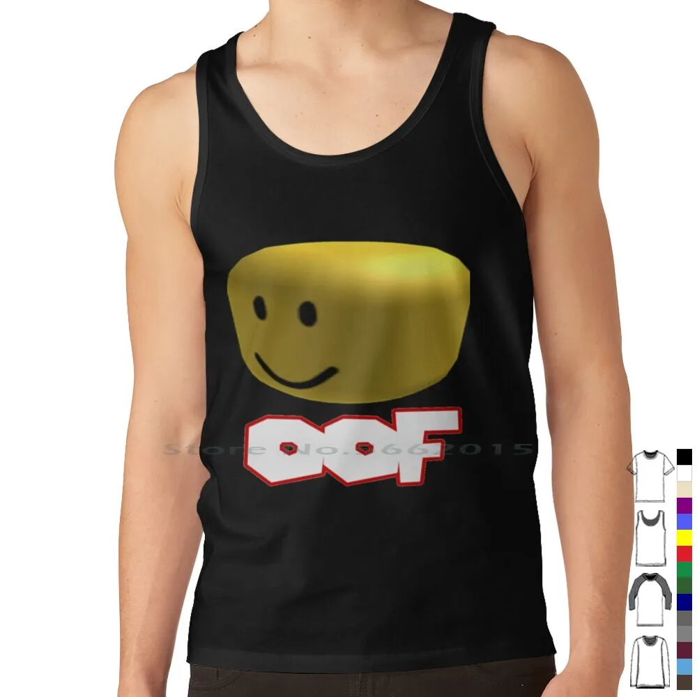 Oof Revisionado Regata Pure Cotton Vest Morte Som Jogos Divertidos Crianças Robux Cs Go Oof Meme Moda Família Kids Popular Fitness