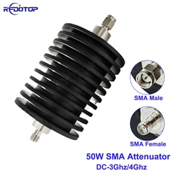 50W SMA Type Attenuator DC-3Ghz/4Ghz 1/2/3/5/6/10/15/20/25/30/40/50db SMA Male Plug to Female Jack RF Coaxial Power Connector