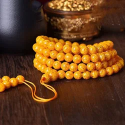 Natural high content realgar sand particles, cinnabar 108 Buddha beads, men's and women's bracelets, red cinnabar with multiple